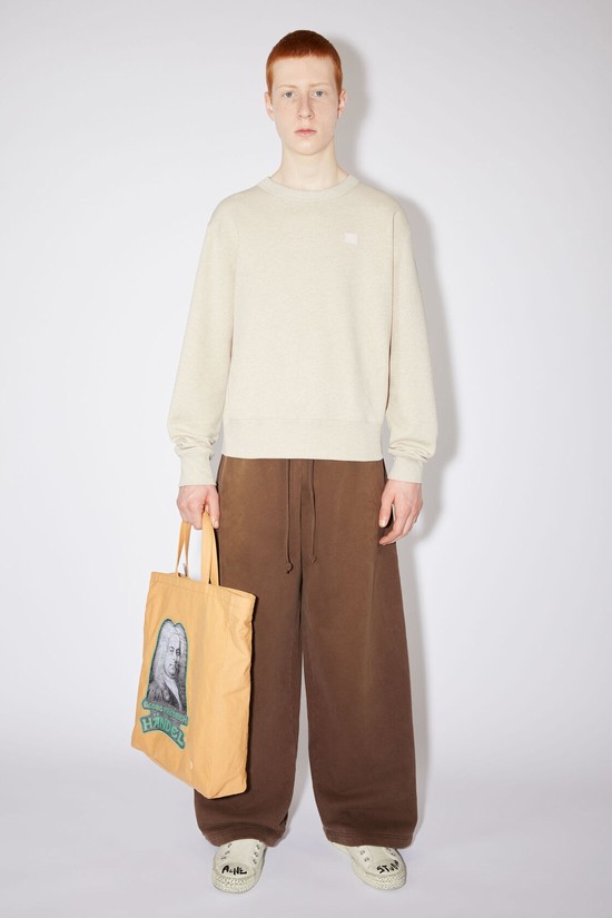 Beige Acne Studios Crew Neck Men's Sweatshirts | CMNV-09781