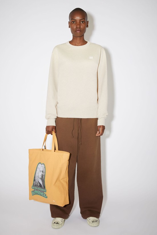 Beige Acne Studios Crew Neck Women's Sweatshirts | DQOT-62459