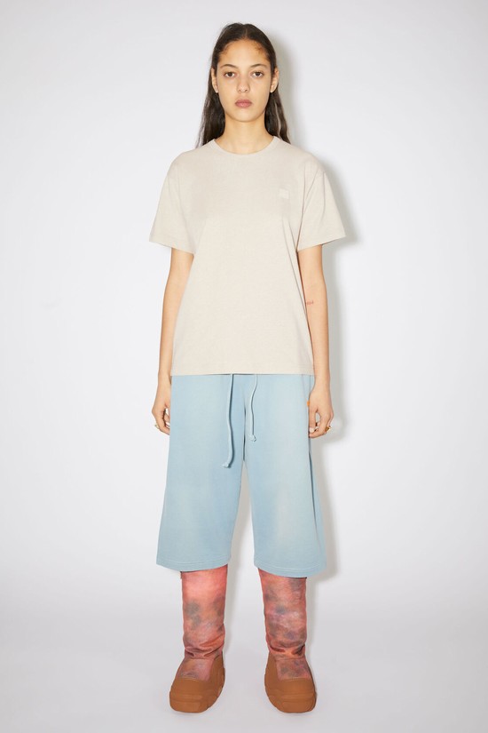 Beige Acne Studios Crew Neck Women's T Shirts | FDOH-23705