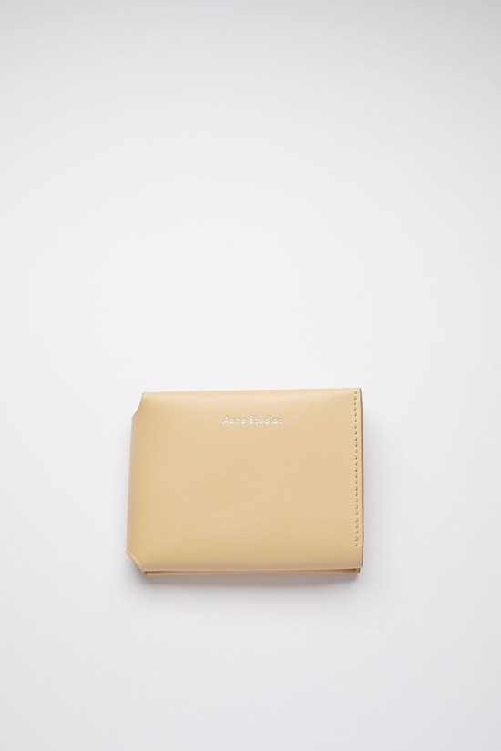 Beige Acne Studios Folded Card Wallet | SNBH-31029