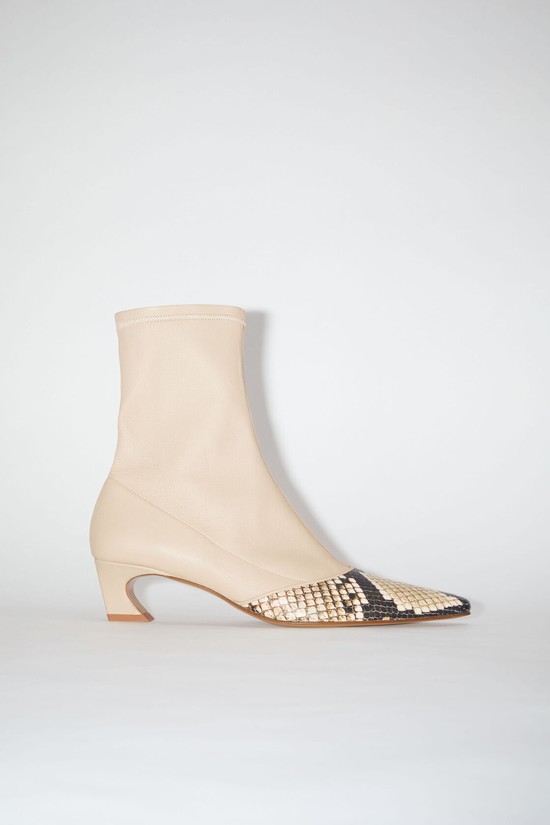 Beige Acne Studios Heeled Women's Ankle Boots | CNKJ-12670