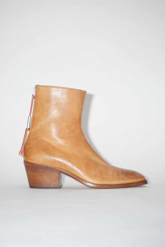 Beige Acne Studios Leather Men's Boots | FAVM-96125