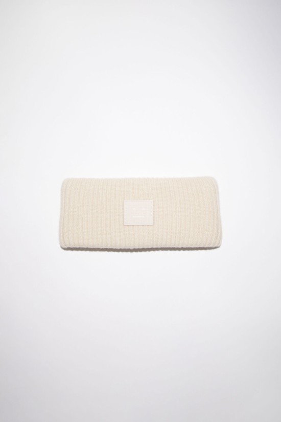 Beige Acne Studios Ribbed Knit Headband Beanie | MEGA-01394