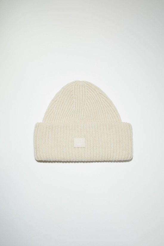 Beige Acne Studios Small Face Logo Beanie | XFCO-17498