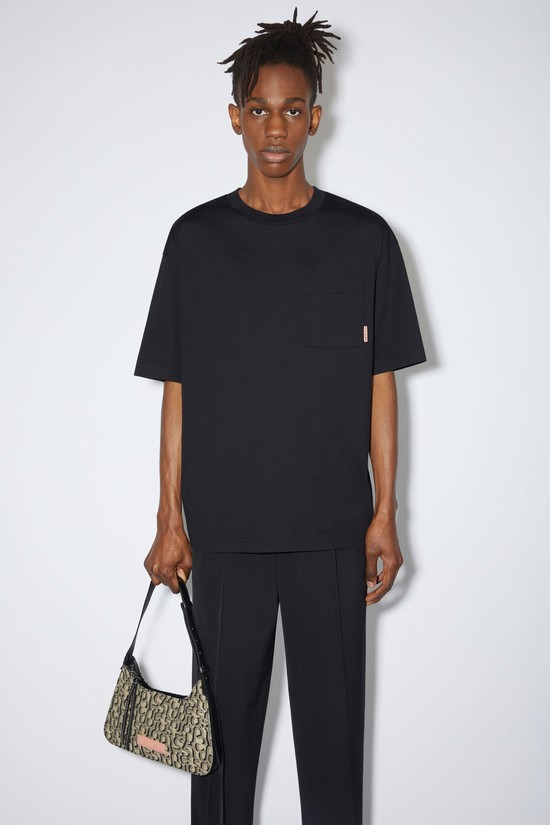 Black Acne Studios Cotton Men's T Shirts | OEUN-24860