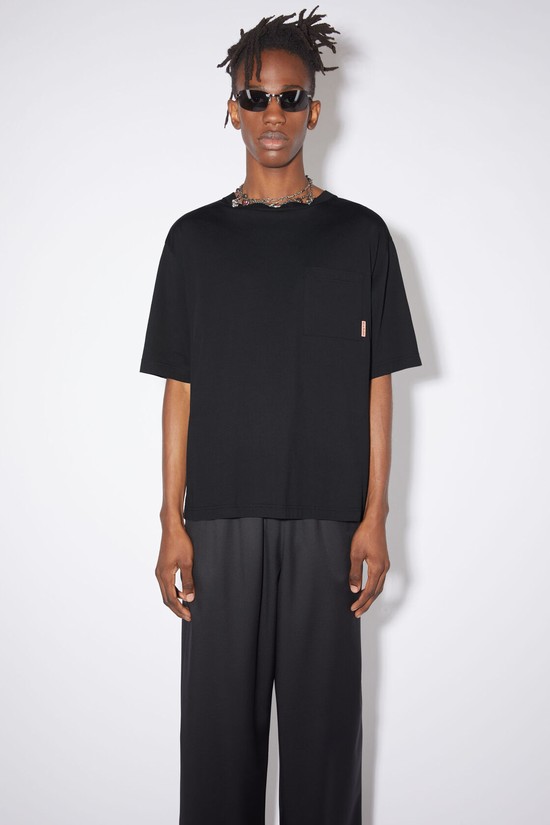 Black Acne Studios Crew Neck Men's T Shirts | OLVR-79502