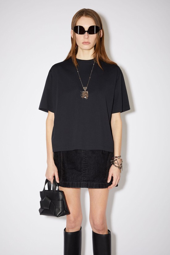 Black Acne Studios Crew Neck Women's T Shirts | BASN-34076