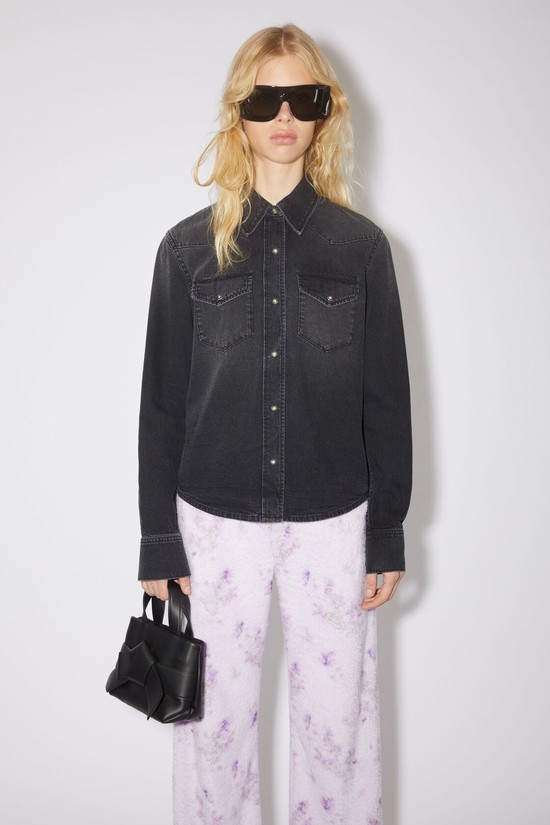 Black Acne Studios Denim Button-up Women's Shirts | XEYU-40852