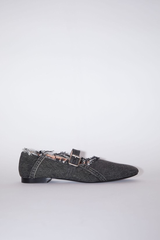 Black Acne Studios Denim Men's Flat Shoes | VMYC-81069