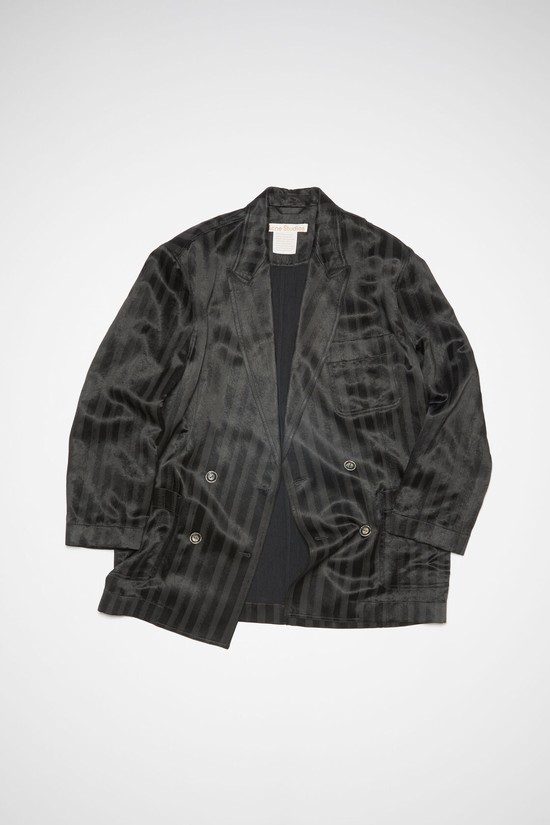 Black Acne Studios Double-breasted Satin Men's Jackets | SPEX-36482