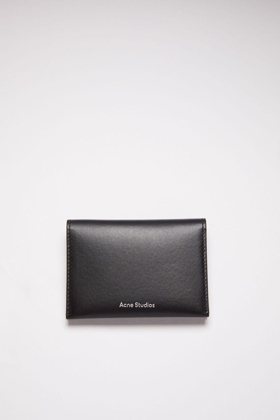 Black Acne Studios Folded Card Holder Card Case | PQJV-05396