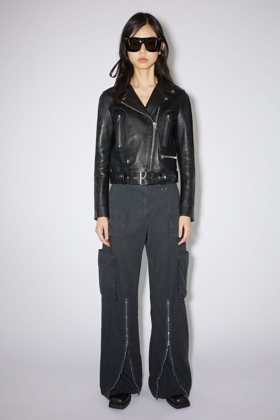 Black Acne Studios Leather Biker Women's Jackets | JGER-20185