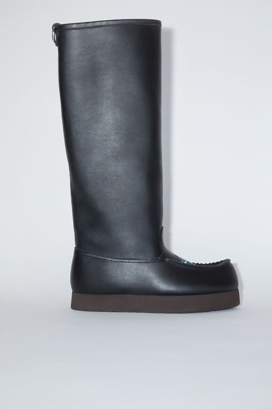 Black Acne Studios Leather Men's Boots | QNUV-63974