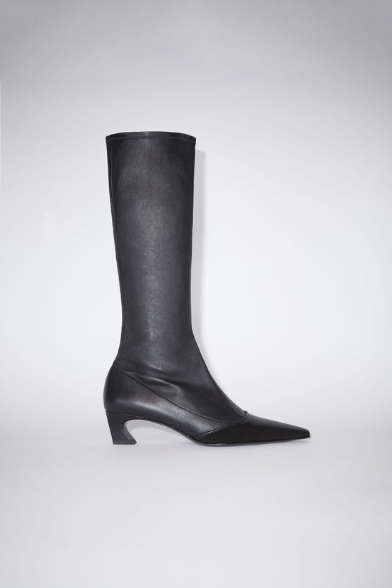 Black Acne Studios Leather Women's Heeled Boots | WZHN-83167