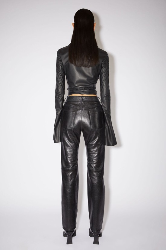 Black Acne Studios Leather Women's Trousers | BNKF-95861