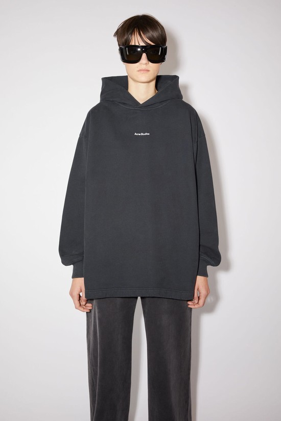 Black Acne Studios Logo Hooded Women's Hoodie | HYLV-08267