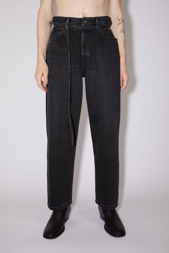 Black Acne Studios Loose Fit - 1991 Toj Men's Jeans | WZET-08957