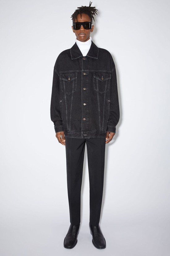 Black Acne Studios Loose Fit Denim Men's Jackets | LCSD-97542