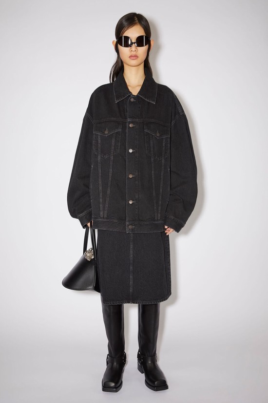 Black Acne Studios Loose Fit Denim Women's Jackets | FBVU-95278