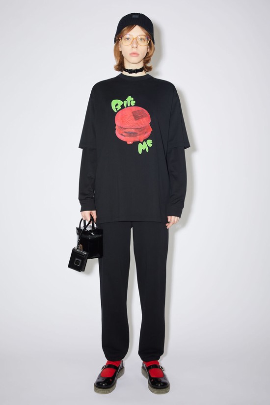 Black Acne Studios Printed Women's T Shirts | YKIC-82910