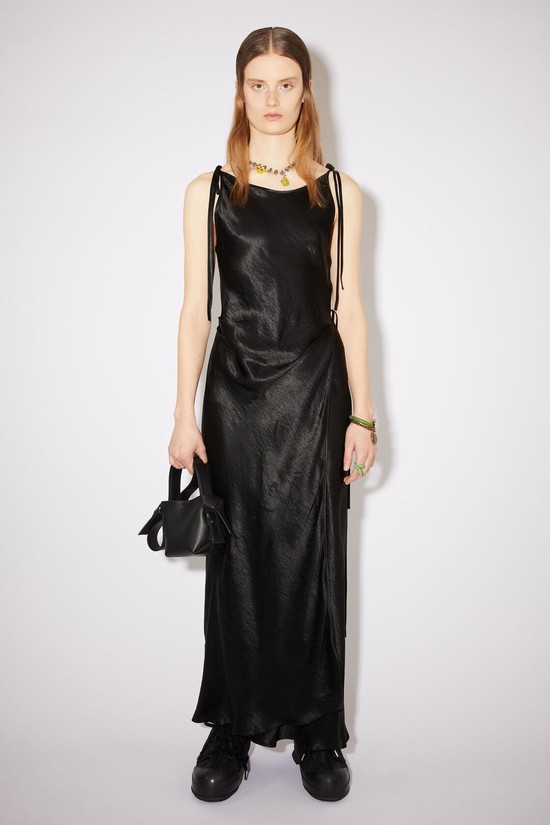 Black Acne Studios Satin Women's Dress | EKGV-94357