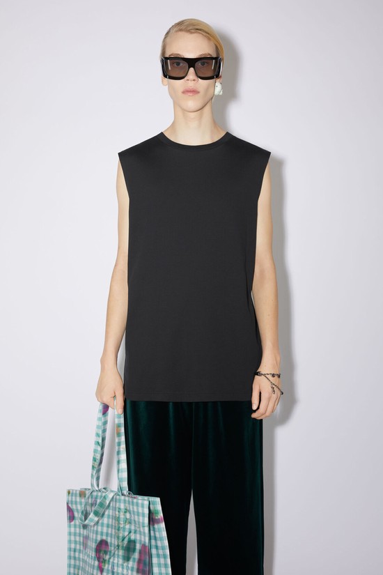 Black Acne Studios Sleeveless Men's T Shirts | PQKR-94785