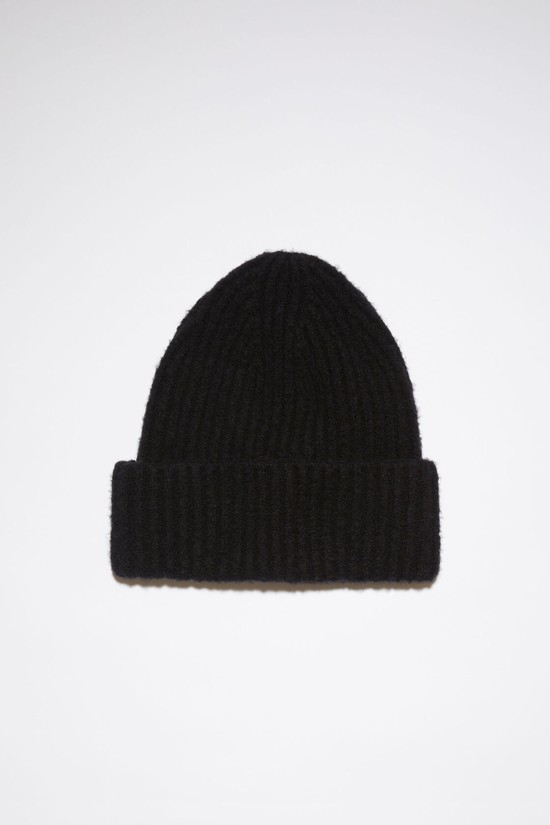 Black Acne Studios Wool Blend Beanie | PAOZ-16793