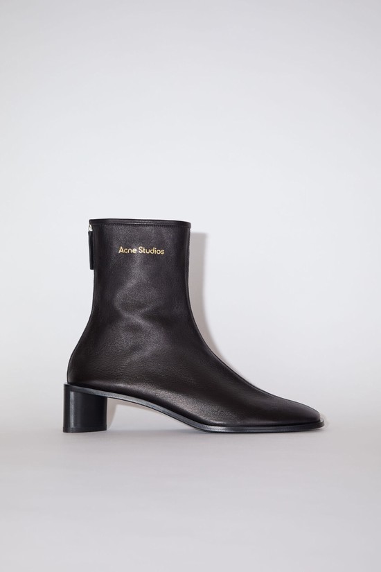 Black / Black Acne Studios Logo Women's Ankle Boots | WFAR-90147