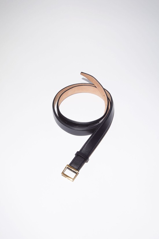 Black / Gold Acne Studios Leather Buckle Belts | ZPFE-57891