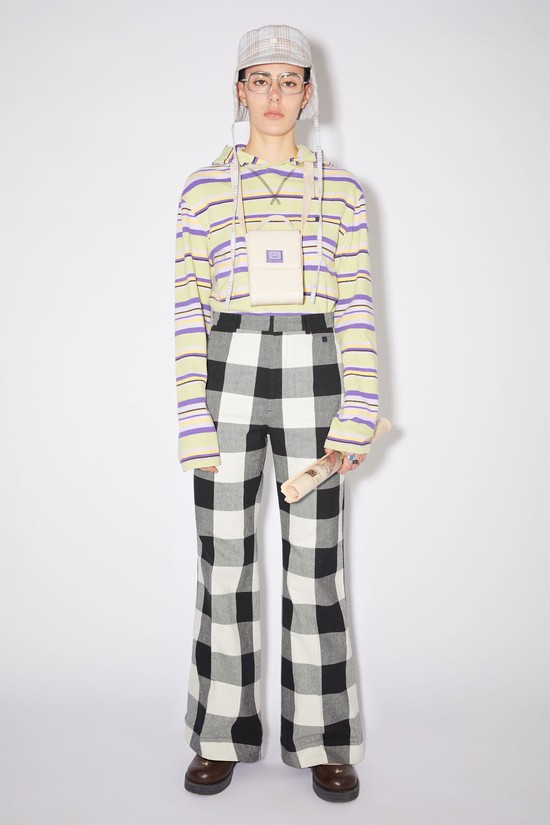 Black / White Acne Studios Check Women's Trousers | HGDX-18269