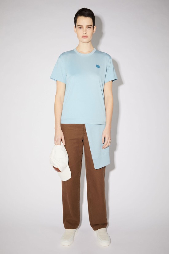 Blue Acne Studios Crew Neck Women's T Shirts | UGJX-91738