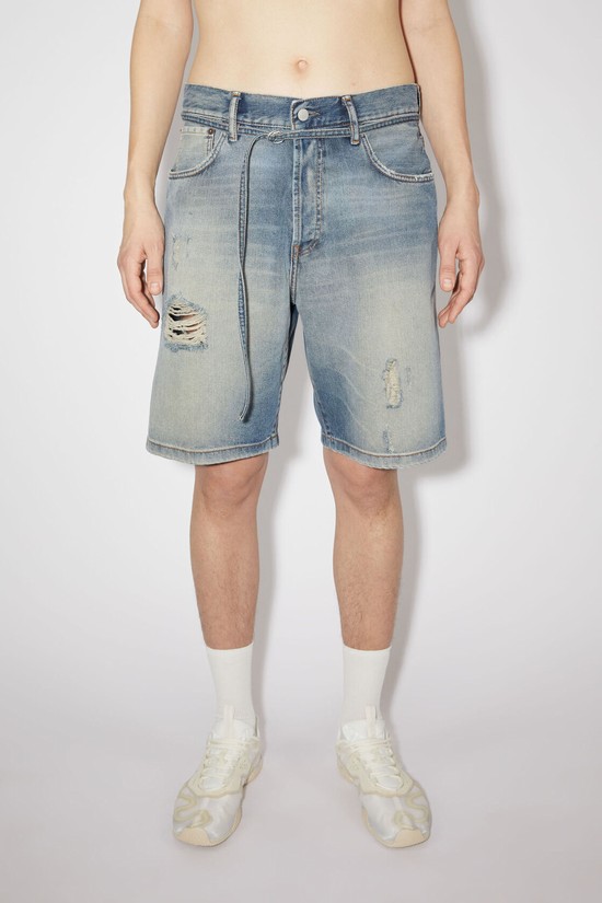 Blue Acne Studios Loose Fit Denim Men's Shorts | MBAS-71463