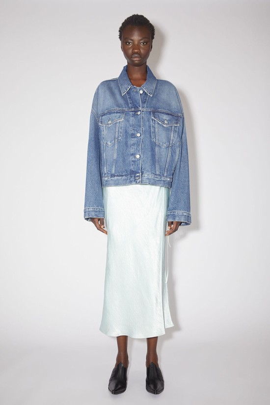 Blue Acne Studios Loose Fit Denim Women's Jackets | NJXY-60348