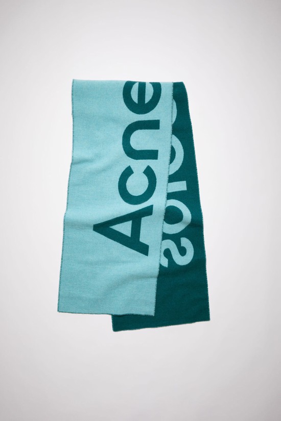 Blue / Light Blue Acne Studios Logo Jacquard Scarf | RSUB-30679