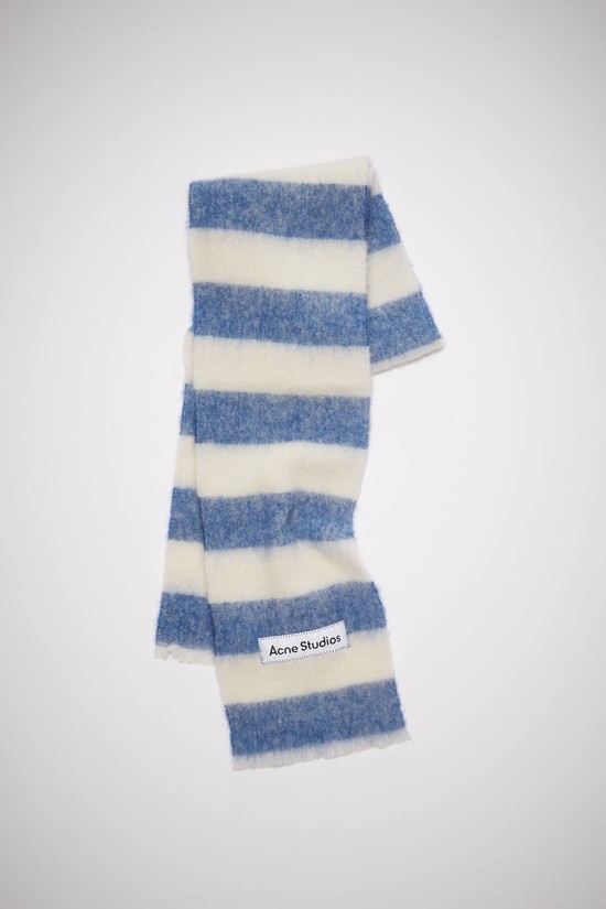 Blue / White Acne Studios Wool-blend Stripe Scarf | NPJT-08276