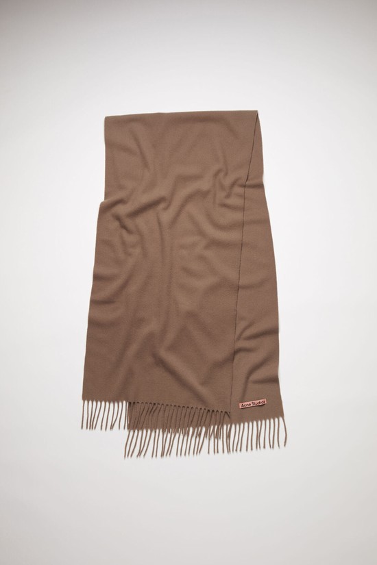 Brown Acne Studios Cashmere Fringe - Narrow Scarf | QNRC-78420