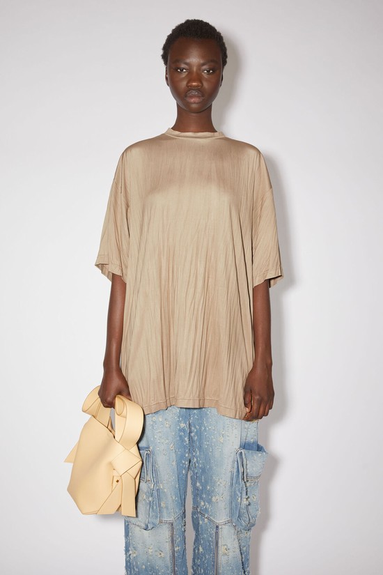 Brown Acne Studios Pleated Women's T Shirts | LWPU-17643