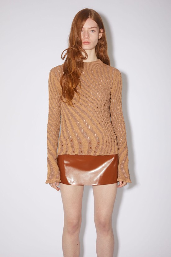 Brown Acne Studios Rib Jacquard Jumper Women's Knitwear | RVDG-68345