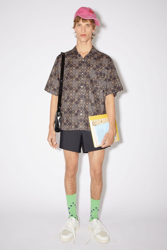 Brown / Multicolor Acne Studios Printed Button-up Men's Shirts | UFQW-89145