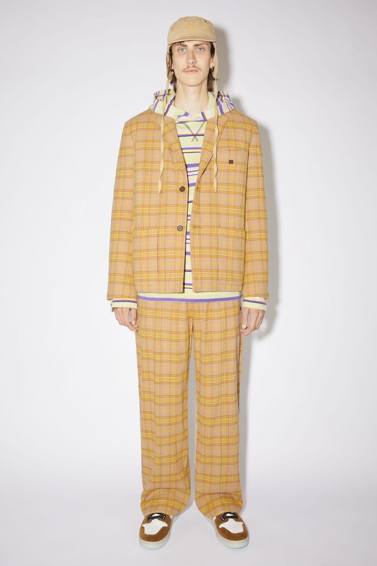 Brown / Orange Acne Studios Check Blazer Men's Jackets | FILK-01395