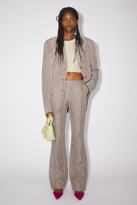 Brown / White Acne Studios Tailored Women's Trousers | XMJK-06847