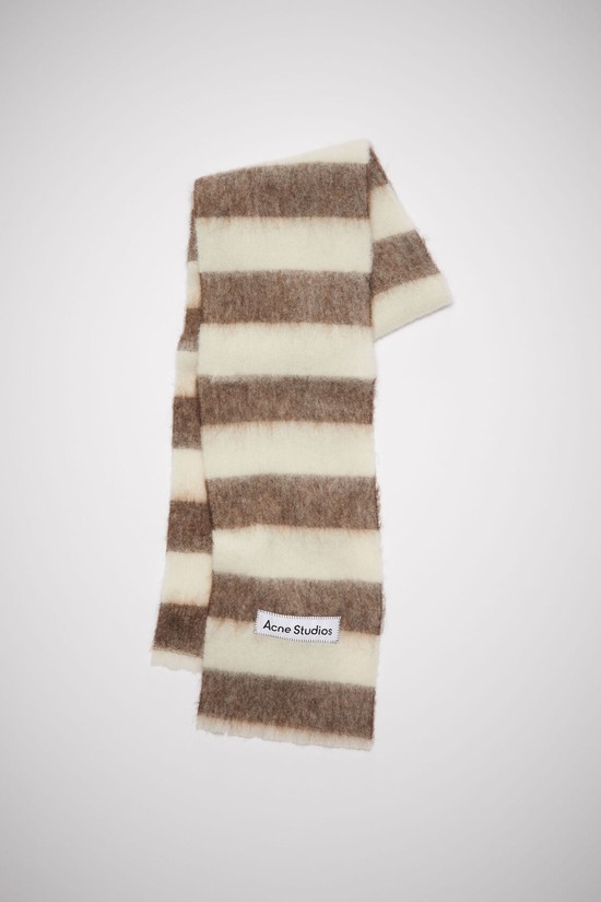 Brown / White Acne Studios Wool-blend Stripe Scarf | KOQX-57913