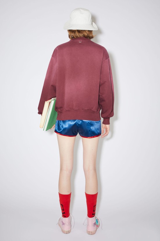 Burgundy / Red Acne Studios Crew Neck Women's Sweatshirts | CPGA-82459