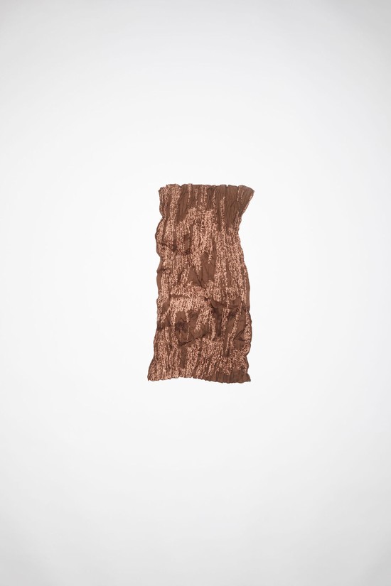 Chocolate / Brown Acne Studios Printed Cotton Silk Scarf | WRLC-20587