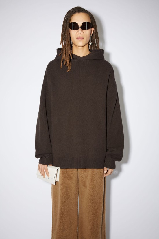 Coffee / Brown Acne Studios Wool Hooded Jumper Men's Knitwear | VHUL-16280