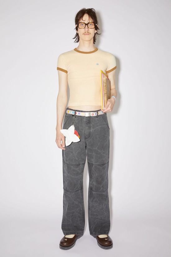 Cream / Beige Acne Studios Towelling Men's T Shirts | UMST-52461