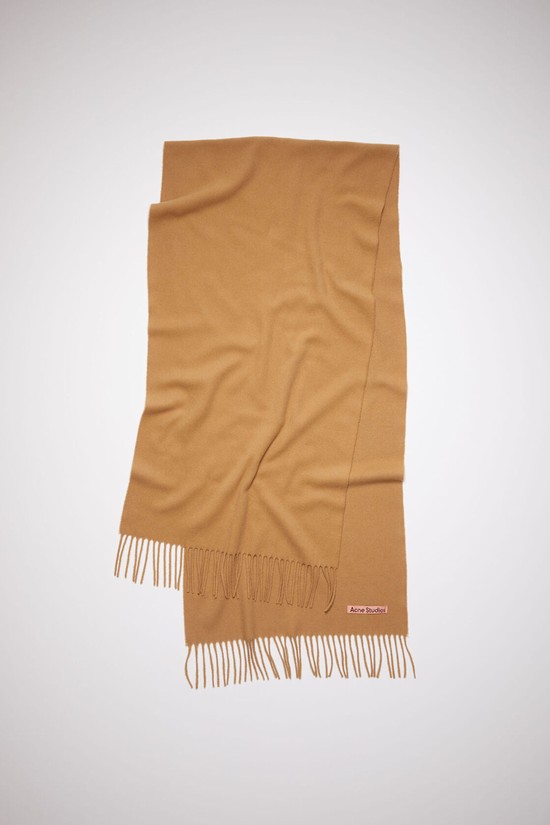 Dark Brown Acne Studios Cashmere Fringe - Narrow Scarf | JDZC-57138