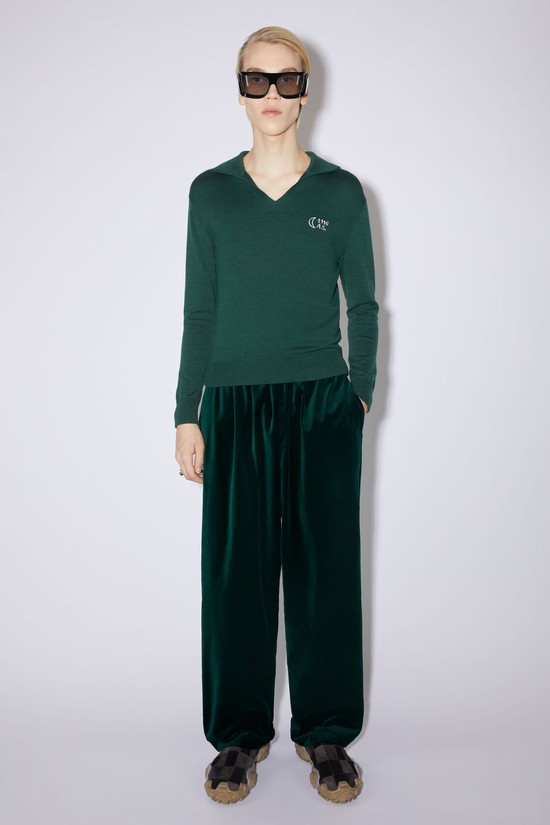 Dark Green Acne Studios Velvet Men's Trousers | IZFV-40658