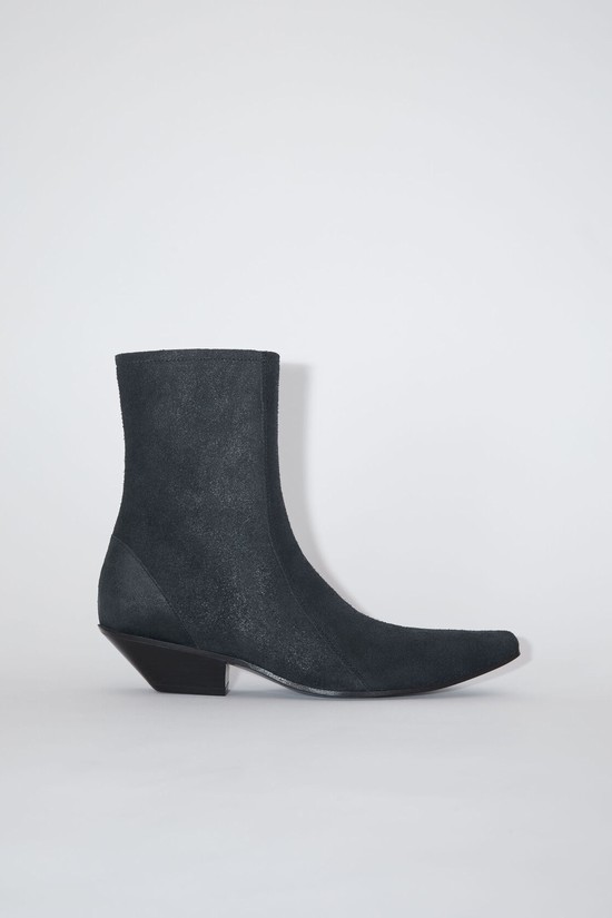 Dark Grey / Black Acne Studios Leather Women's Ankle Boots | DCTV-86530