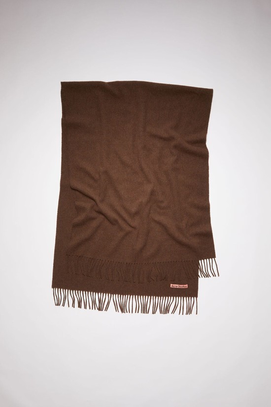 Dark Red Acne Studios Fringe Wool - Oversized Scarf | SZKN-08679